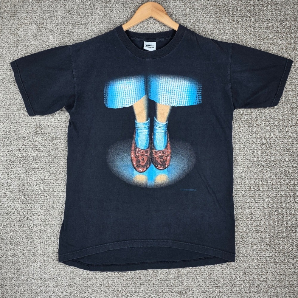 Vintage Stanley Desantis Wizard of Oz Ruby Slippers T-Shirt Men Large Black 1995